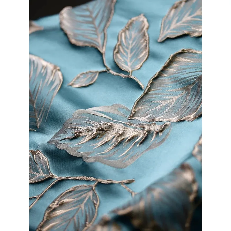 Three-dimensional leaf jacquard fabric sofa fabric curtain tablecloth pillow clothing designer fabric