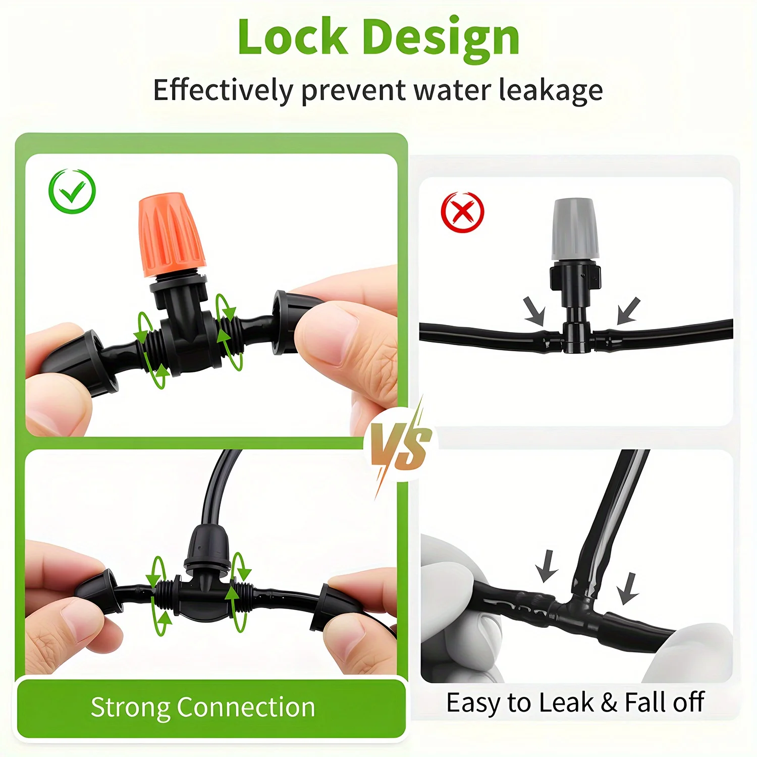 98ft Locked Connect Drip Irrigation Kit Garden Automatic Micro Watering System with 4 7 inch Tubing Hose for Easy Installation