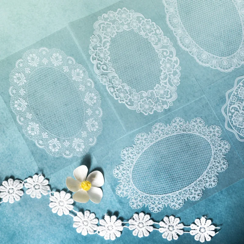 レースセレニティステッカー,10x14cm,ヴィンテージ,コラージュ,手工芸品,カード,文房具,外出用