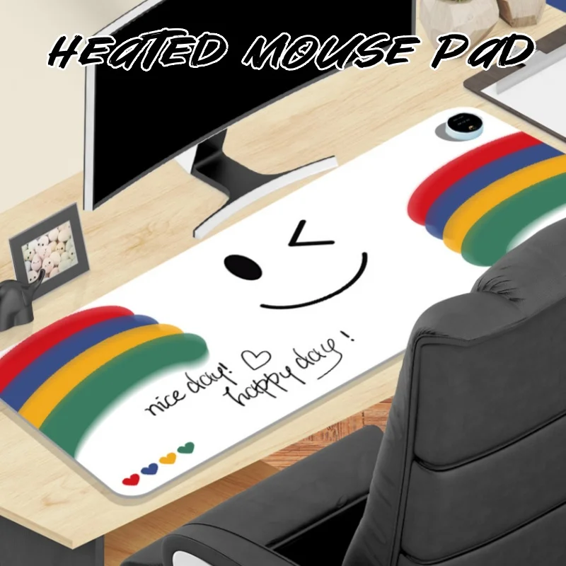 Winter Heated Mouse Pad Thick Cartoon Computer Warm Desk Pad Office Desktop Quick Heating Pad Mechanical Keyboard Mouse Pad