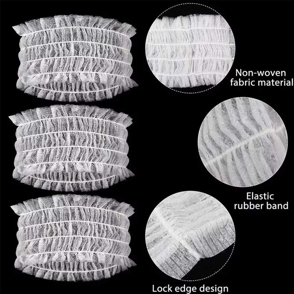 100pcs Beauty Salon Independent Packaging Disposable Headband Non-woven Fabric Anti Slip SPA Elastic Band