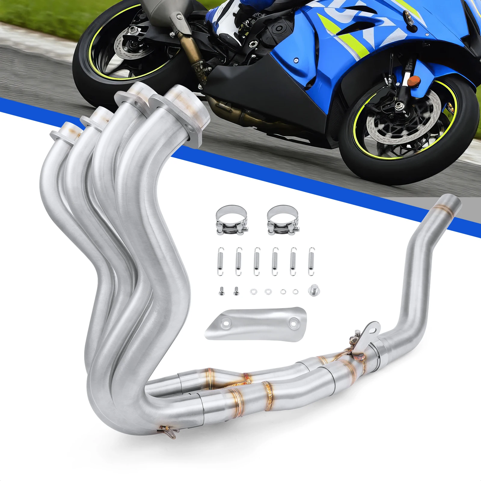 

Motorcycle Exhaust Escape Modification Front Connection Pipe Stainless Steel Exhaust Pipe for Suzuki GSXR1000 R1000 2009-2016