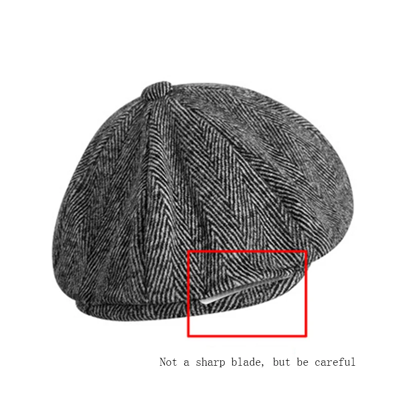 Vintage Men's Newsboy Cap With Blades Peaky Hats Women Men Berets