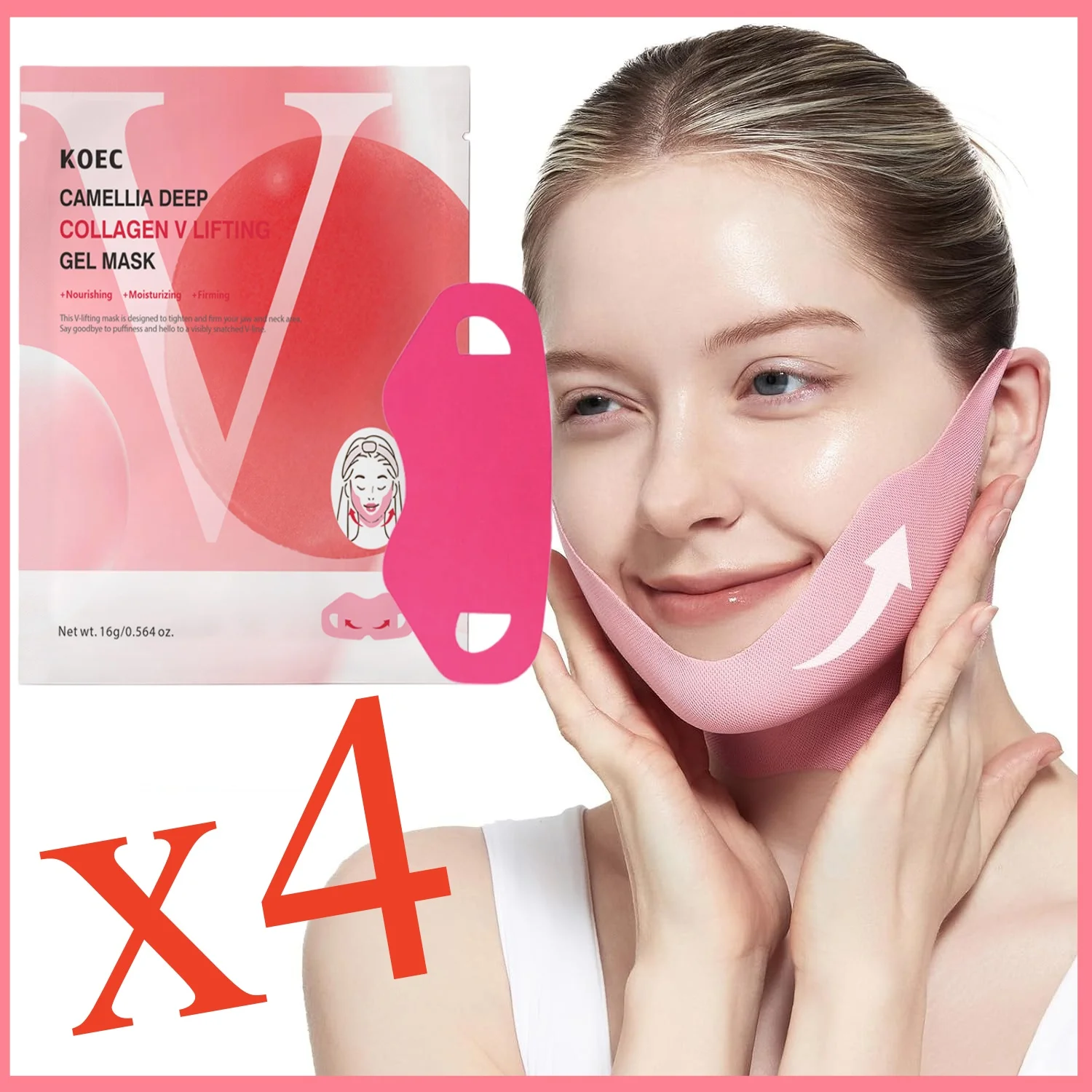 قناع وجه على شكل حرف V مضاد للشيخوخة لنحت الوجه لتقليل الذقن المزدوجة وحزام رفع الوجه ومستحضرات التجميل الكورية الأصلية #1