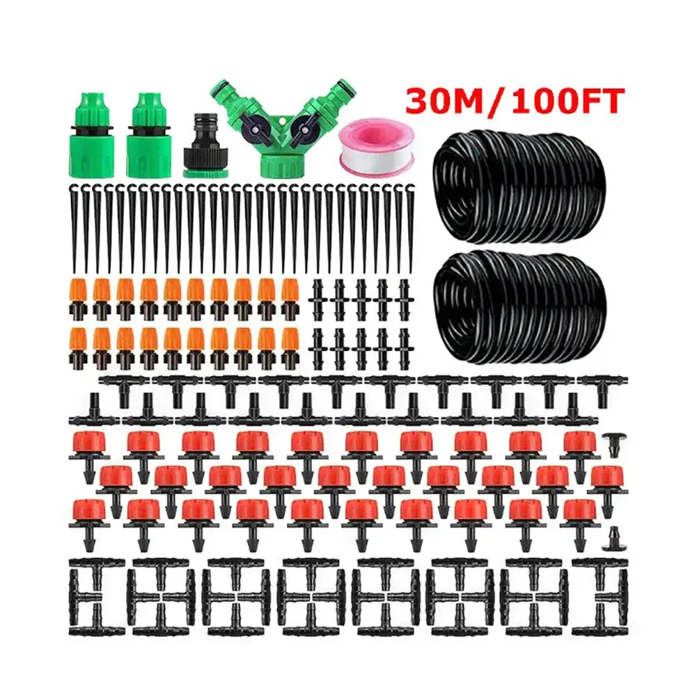 

30M Garden Watering Kit System Water Drip Irrigation System Plant Watering Kit Irrigation Drippers Mist Set For Lawns Courtyards