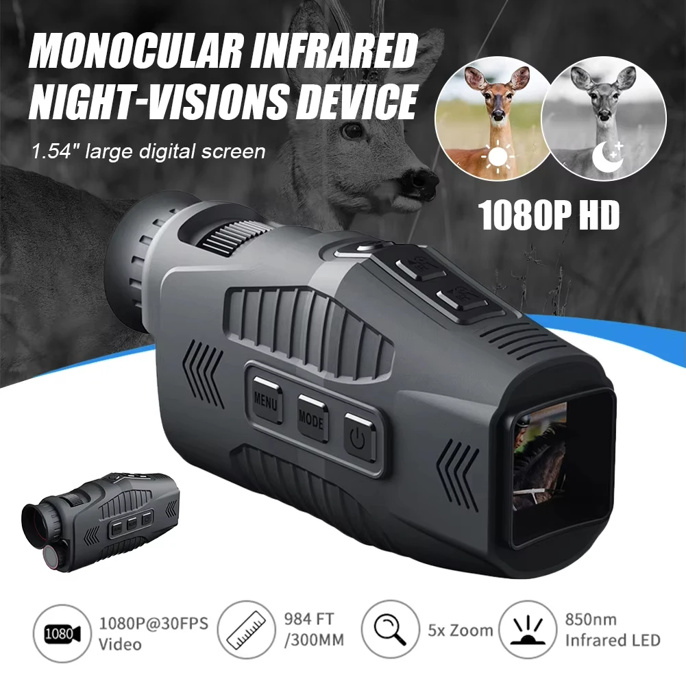 Night Vision Device Telescope HD Monocular R11 Infrared 6X Digital Light Zoom Hunting Full Darkness Outdoor Exploring and Night