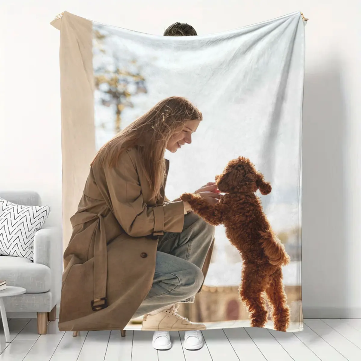 Customized Personalized Pet Blankets, Dog and Cat Photo Blankets, Customized with Pictures, Various Flannel Blankets, Warm Moments for Pets, Gifts for Boyfriends and Girlfriends, Souvenirs, Christmas Halloween Thanksgi
