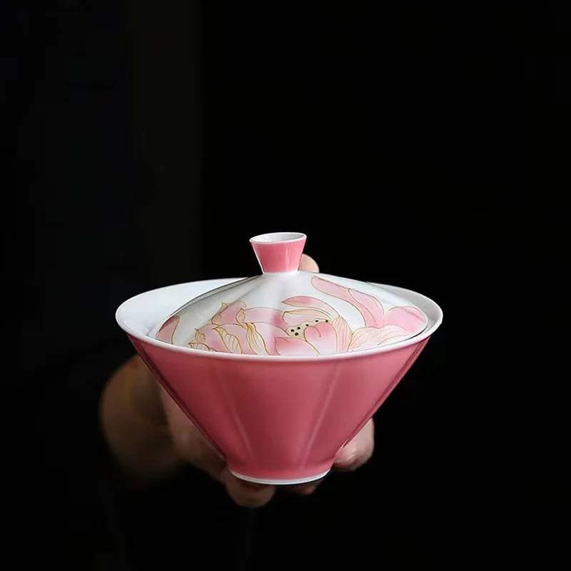 

Ручная роспись шляпа Эркай крышка чаша цветная глазурь керамический чайный сервиз кунг-фу бытовая чайная чаша китайский чайный сервиз