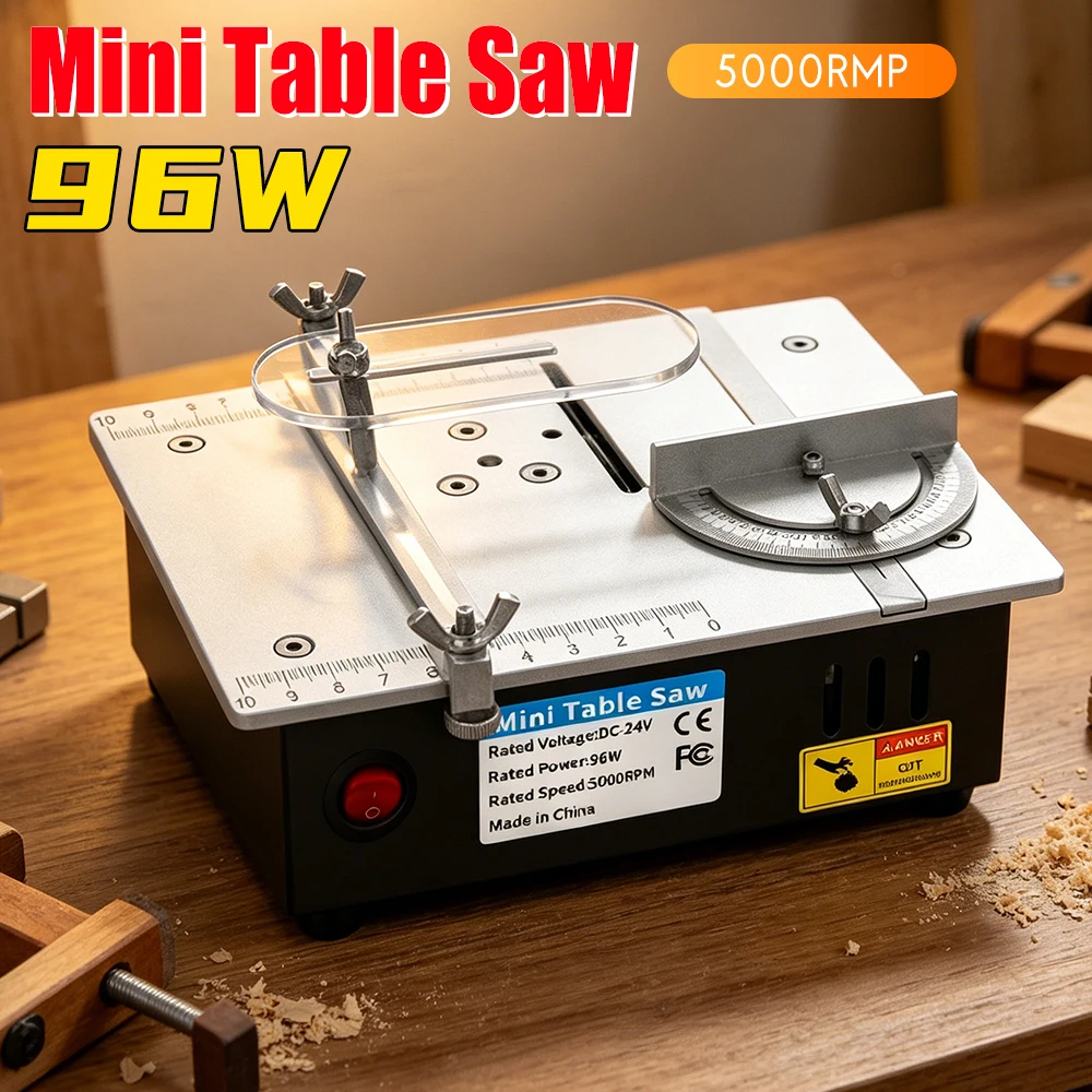 Mini Multifunctional Table Saw 5000RMP Small Precision Table Saw 0.55in Cutting Depth Bench Lathe Cutter Machine for Woodworking