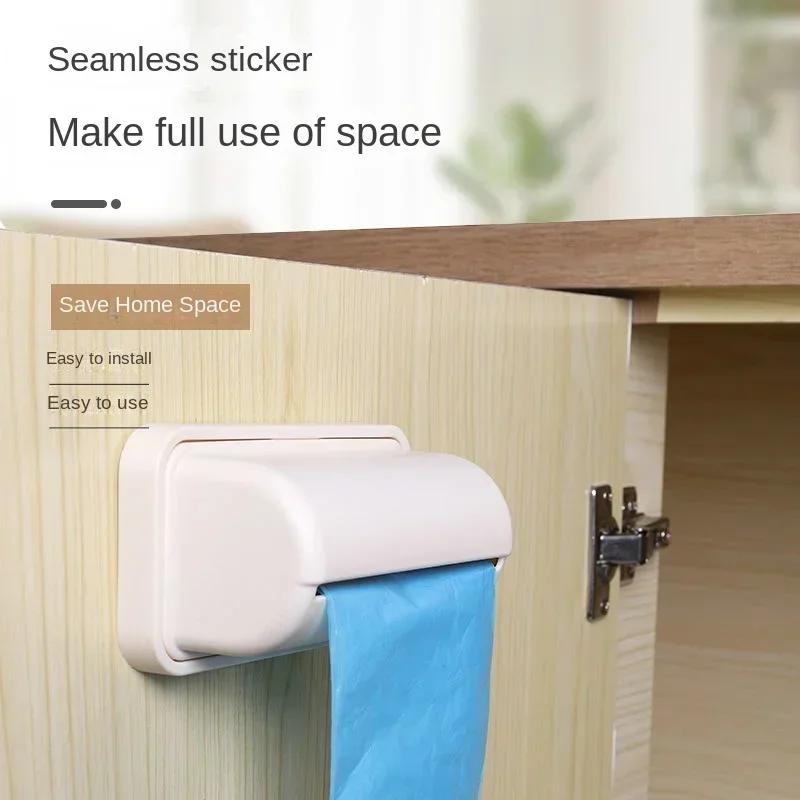 

Garbage Bag Storage Bin, Household Pull-out Kitchen Wall Mounted Garbage Bag Storage Device, Non Perforated Bathroom Wall Box