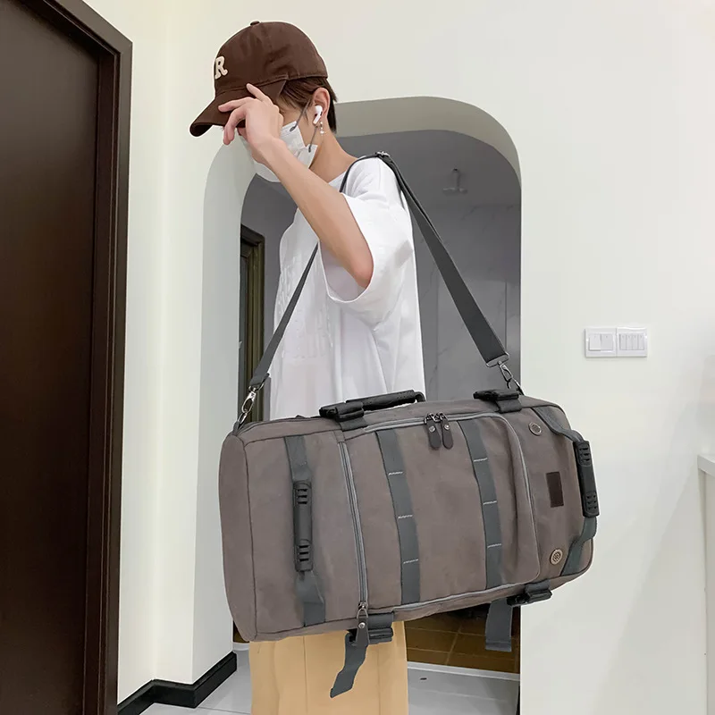 multifunctional large capacity women's travel backpack outdoor oversized men's canvas backpack