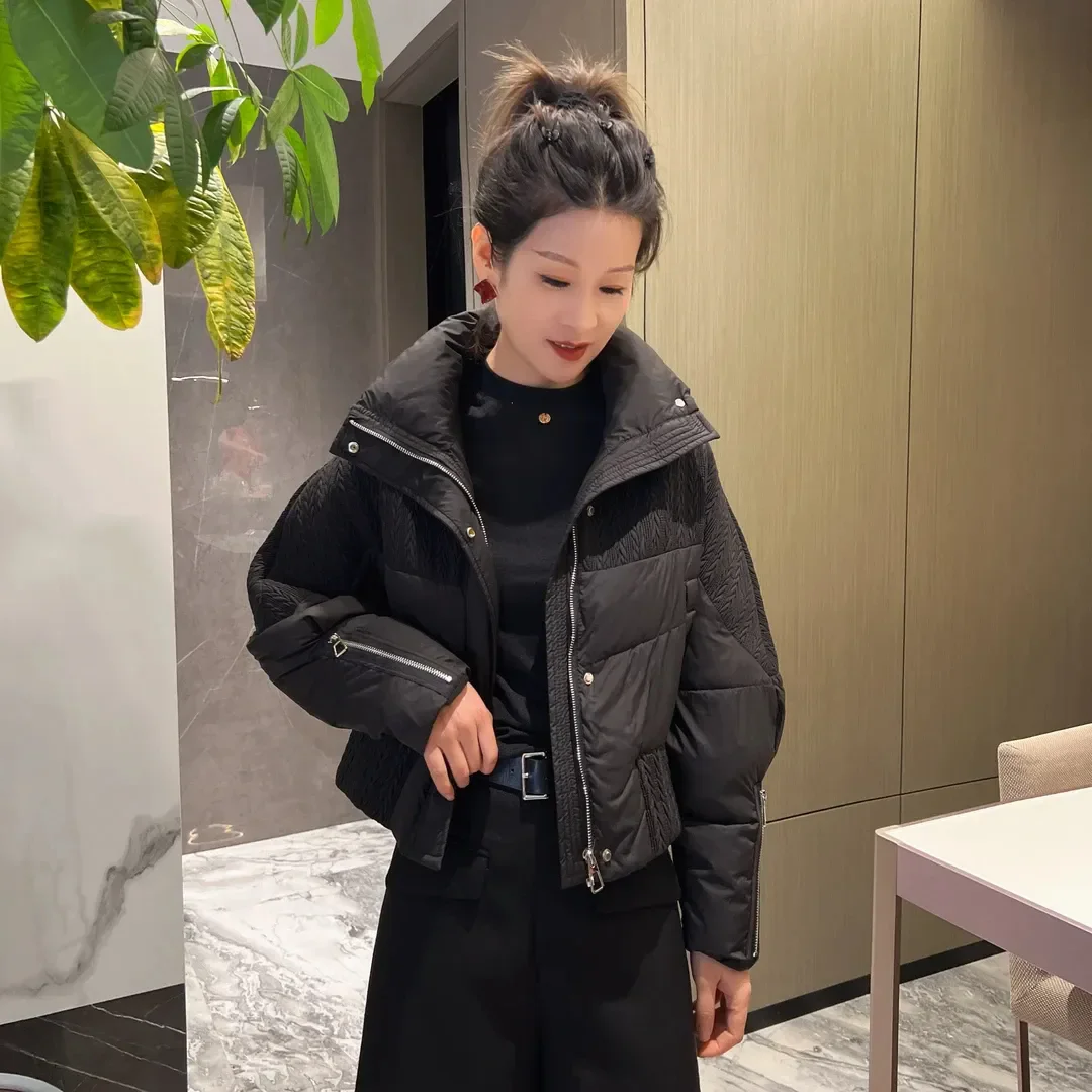 

Chic Short Down Cotton-padded Jacket Women's Overcoat 2026 Winter New Thicke Warm Parka Fashion Slim Stitching Cotton Jacket