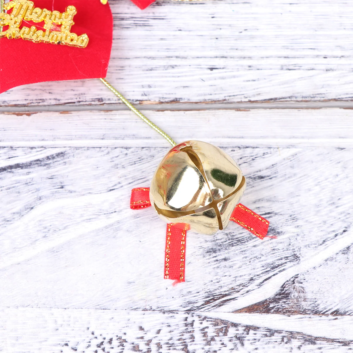 

2Pcs Christmas Door Hanging Wind Bells Golden Ring Bell Ornaments Decoration for Wall Shop Window Christmas Wind Bell