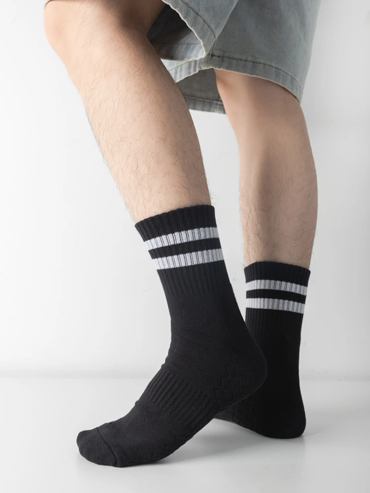 AliExpress Men Knee-High Sports Socks Women's Breathable Towel Bottom Cycling Socks Outdoor Sweat Absorbent Running Middle Tube Stocking