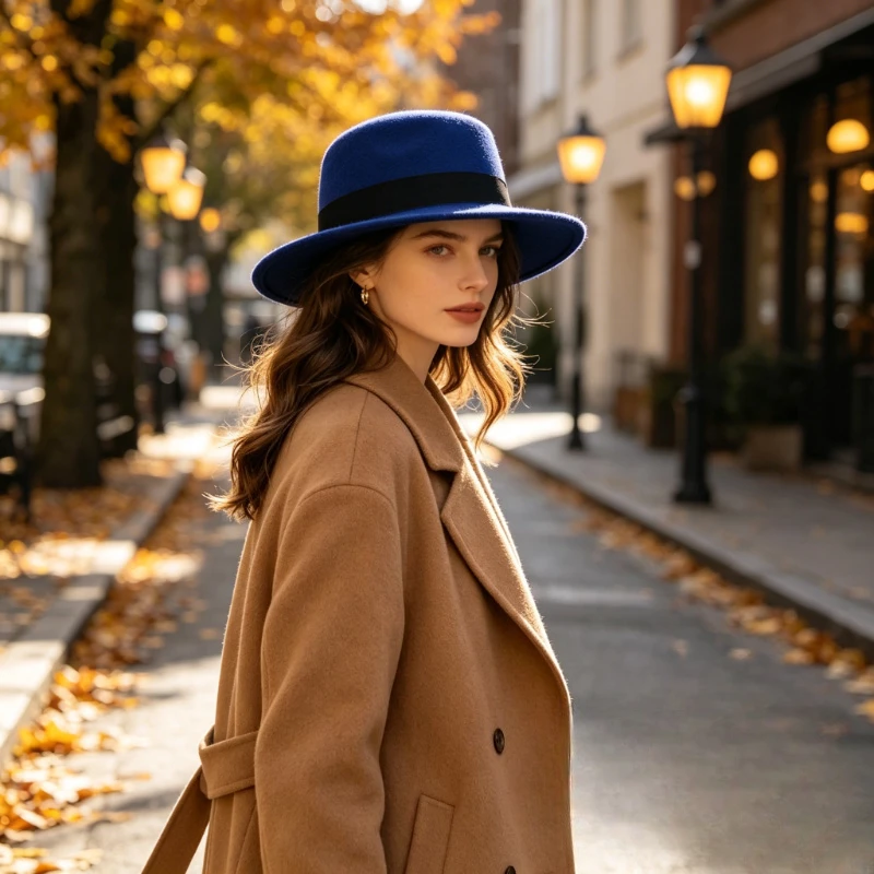Fedora Hat Wool - Flat Brim Wool Fedora Black Ribbon