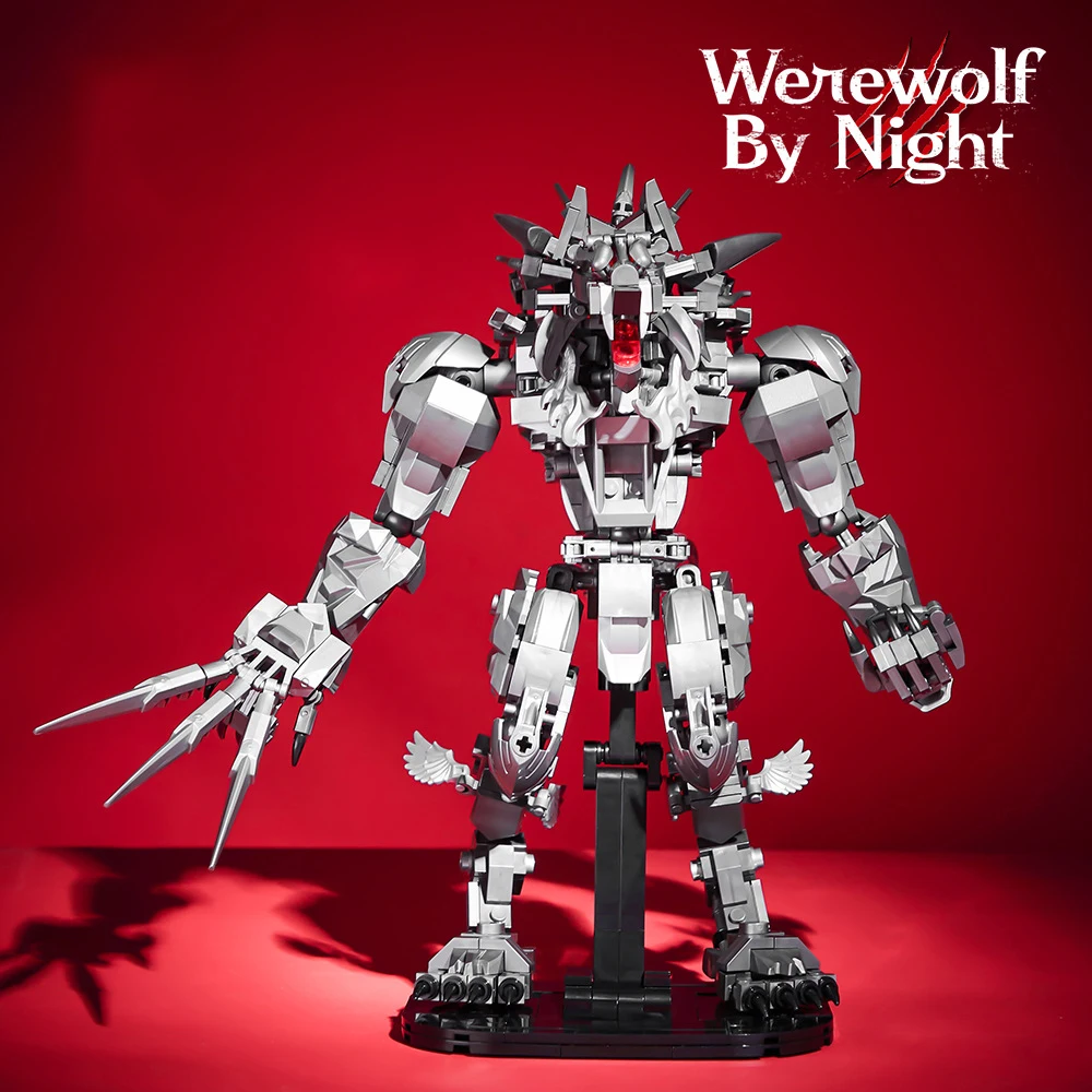 

iDEA Action Figures Building Block Mechanical Werewolf Of Night Construction Model Sets Bricks Robot Animals Toys For Gift