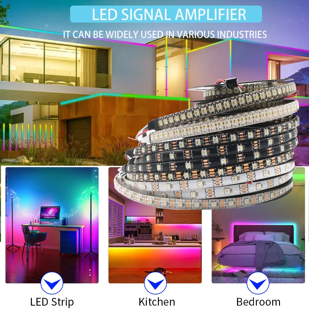 Imagem -06 - Tira de Led Endereçável Individual Sk6812 Rgbw Semelhante Ws2812b em 30 60 144 Leds Pixels m cw nw ww Ip30 65 67 5v cc