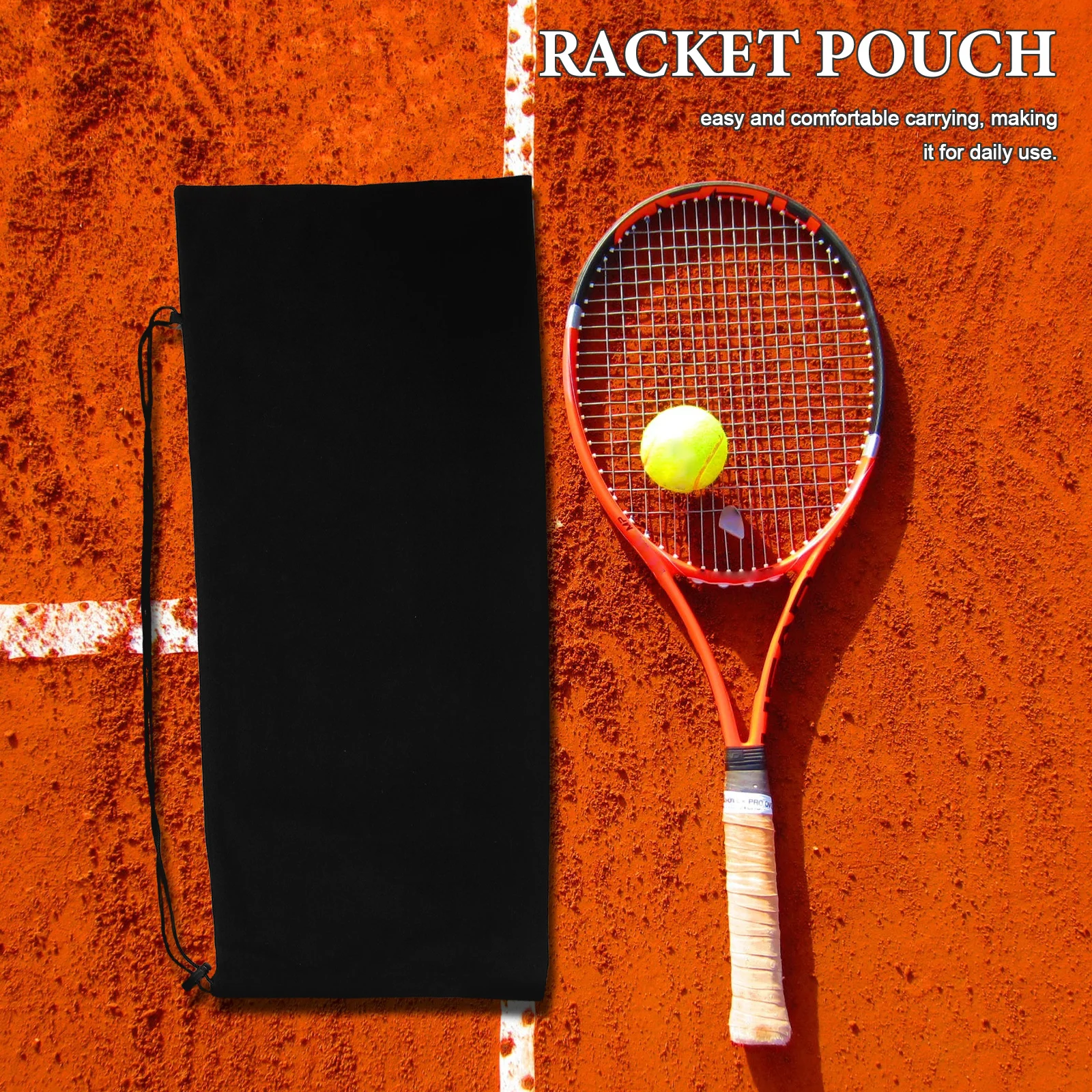 حقيبة غطاء مضرب التنس بتصميم كتف واحد، مظهر داخلي واسع، مظهر أنيق للاستخدام الخارجي والداخلي، تخزين المضرب الواقي