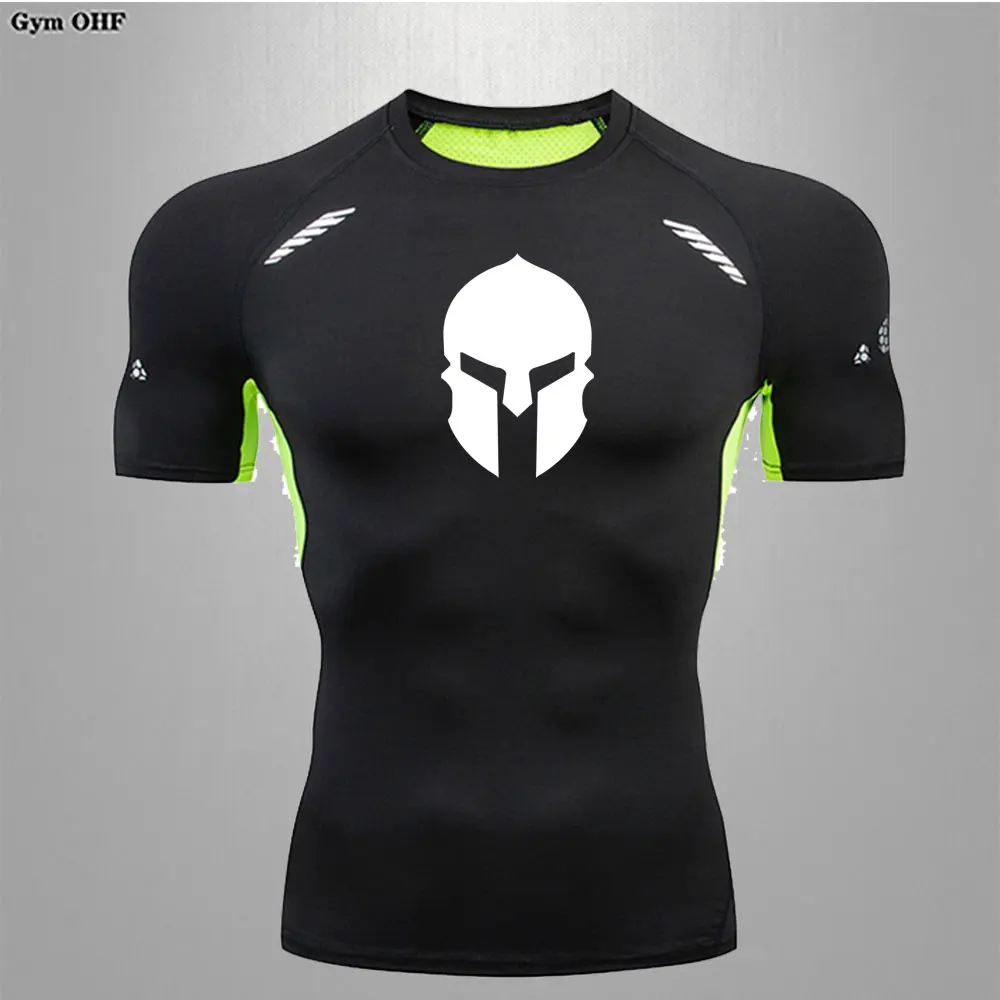 Rashguard Spartan męska koszulka Outdoor Fitness siłownia Jogging trening Tshirt koszulki kompresyjne do biegania męska bluza odprowadzająca wilgoć