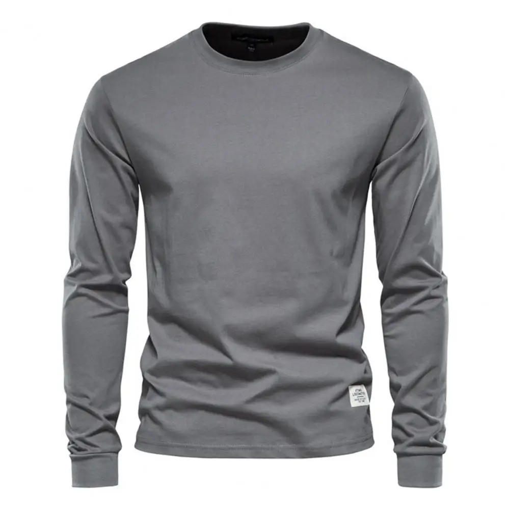 Magliette da uomo maglietta a maniche lunghe per uomo Solid Spring Casual T-shirt da uomo top maschili di alta qualità abbigliamento classico T-shirt da uomo