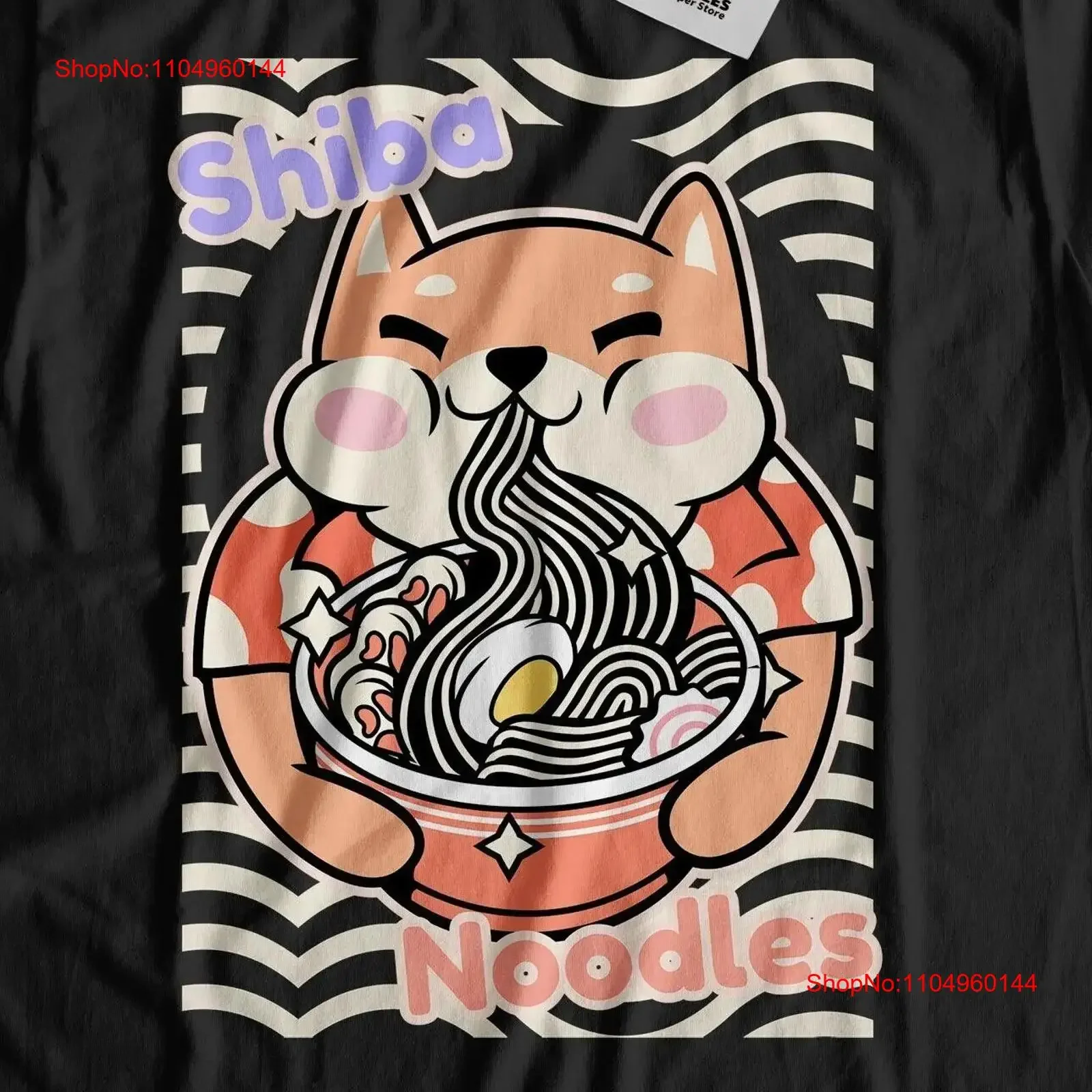 

Funny Shiba Eating Ramen Noodles T Shirt Japanese Dish s vintage Washed Top For Everyday Wear fashion Soft designer clothes