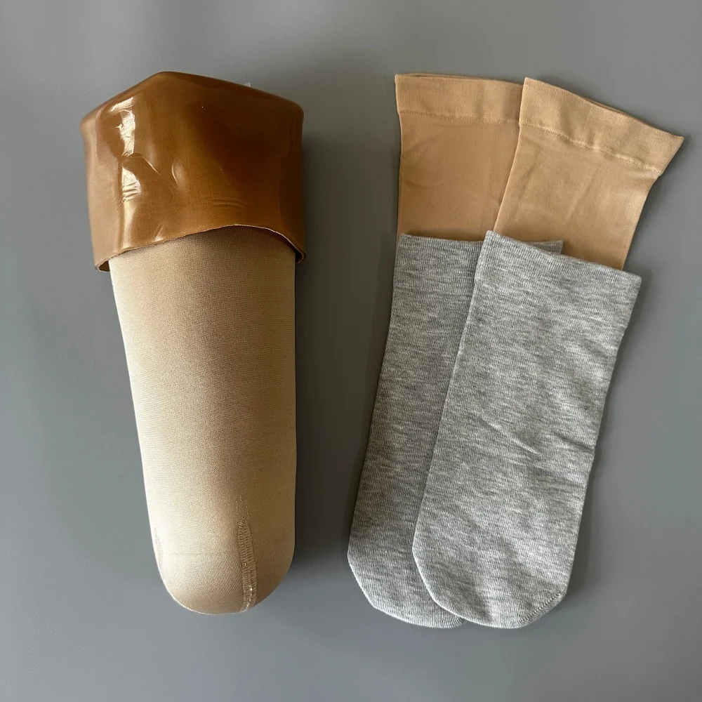 Prosthetic Gel Liner Cushion Sleeve with 4pcs Free Stump Socks Below Knee Transtibial Residual Limb Soft Cover 18-26