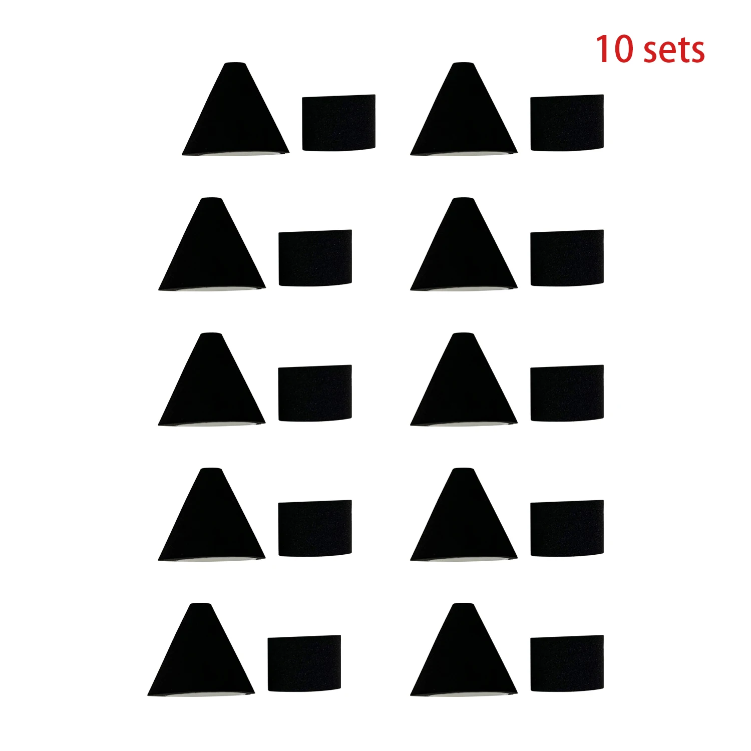 

10Sets Electronic Drum Piezo Trigger Foam Dampener Cone & Cylinder Sponge Foam Drum Trigger with Adhesive Percussion Replacement