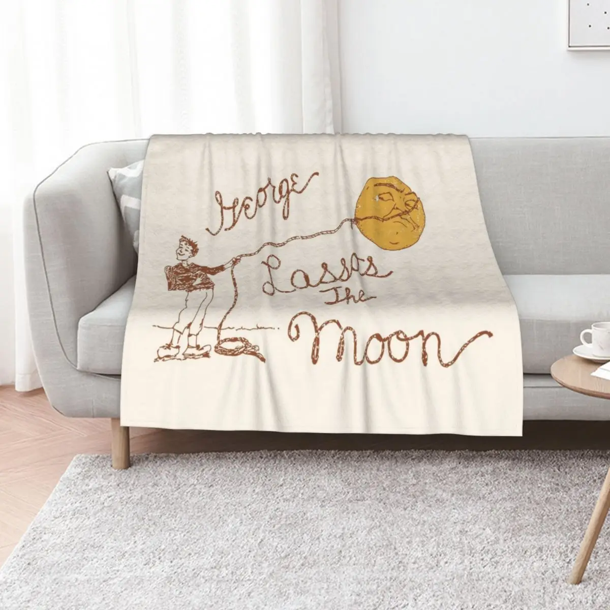 George Lassos the Moon Throw Blanket Furrys Luxury Brand Nap Moving Decorative Throw Plaid on the sofa Blankets