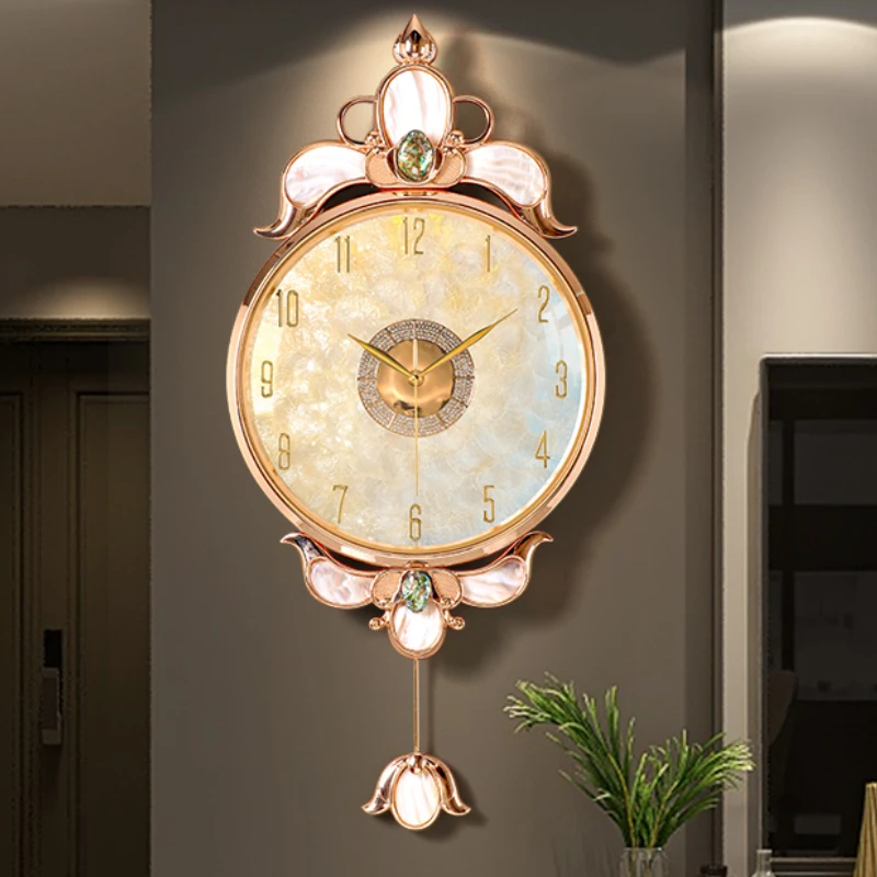 

Luxury Hands Nordic Wall Clock Retro Design Silent Large Queen Wall Clock With Pendulum Living Room Reloj De Pared Home Decor