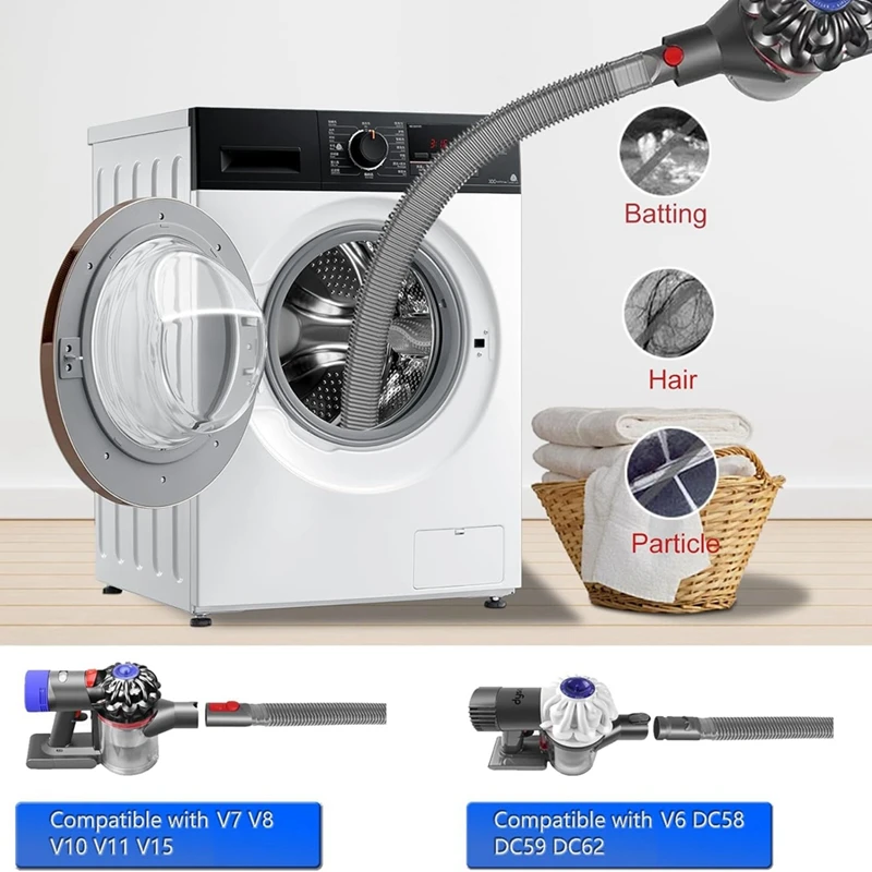 Kit de nettoyage d'évent de sèche-linge avec brosse à charpie, aspirateur Dyson V15, V12, V11, V10, V8, V7, Gen5, V6, DC58, DC59