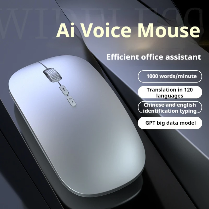 Hot Ai Intelligent Voice Mouse Wireless Bluetooth Dual-Mode Mute Rechargeable Office Home Laptop All-In-One Universal