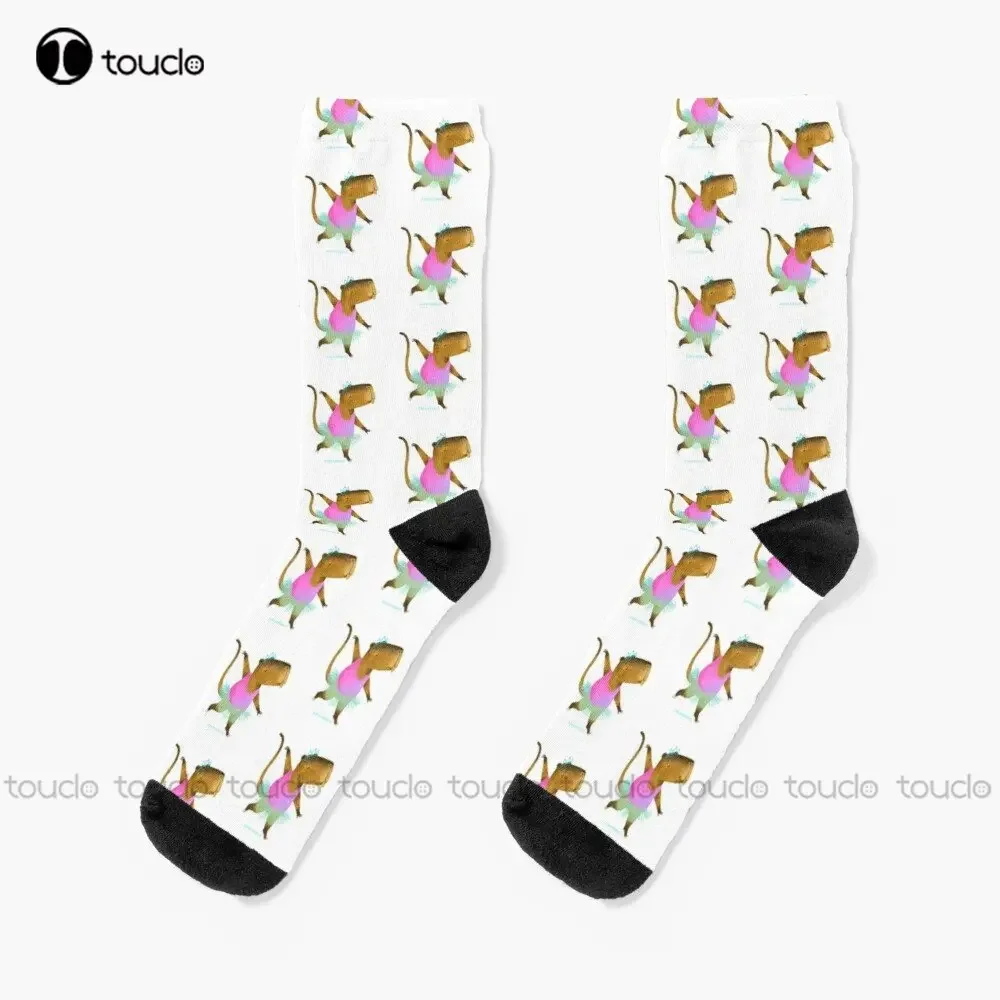 Capybara / Nutria Dancing Ballet Socks Cute Socks Personalized Custom Unisex Adult Teen Youth Socks 360° Digital Print Cartoon