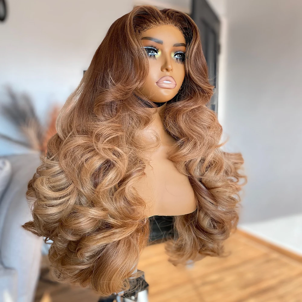 Выделите 400 Плотность Объемная волна Бесклеевые бразильские волосы Парики 13x4/13×6 HD Прозрачные парики на шнурке 30 36 дюймов Для женщин носят и прогулок