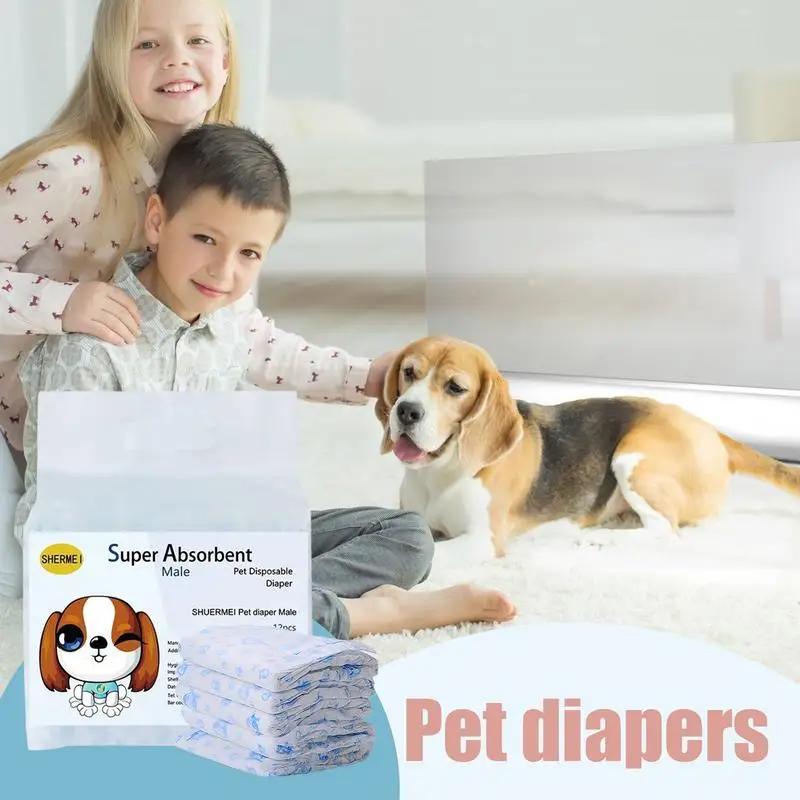 Pet Dog Diapers Strong Absorbent Leakproof Male Female Dog Wrap Diaper Pet Accessories Pee Diapers For Long-Distance Travel