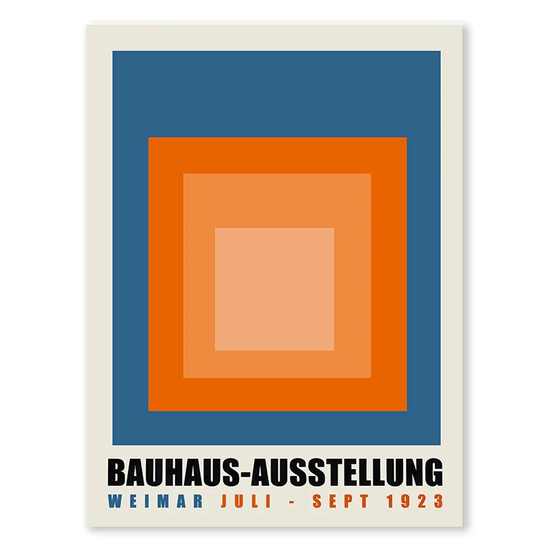 Abstracte Blauwe Kleur Blok Bauhaus Poster Nordic Geometrische Lijnen Canvas Schilderij Print Foto Moderne Slaapkamer Muur Kunst Home Decor