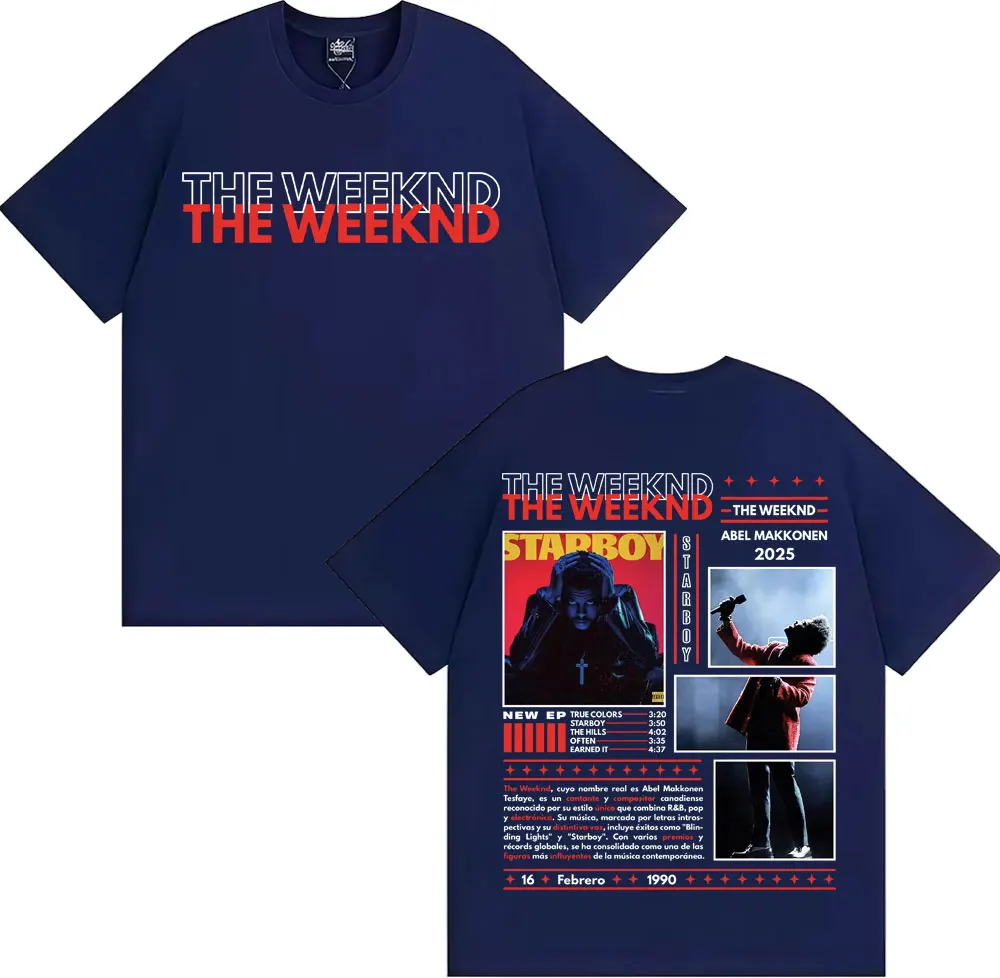 Rapper The Weeknd Abel Makkonen Album Tour 2025 Graphic T-shirts Men's Clothing Y2k Fashion Hip Hop Streetwear Oversized T Shirt