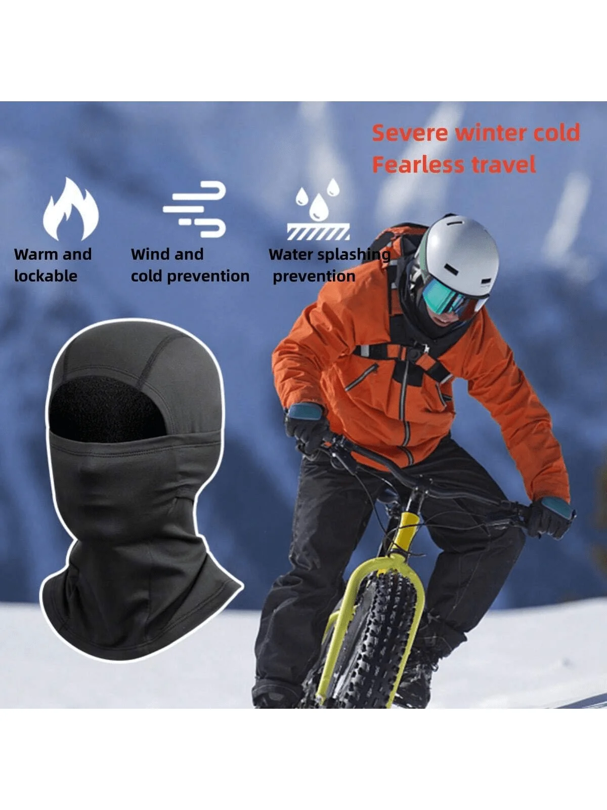 1pc Thickened & Fleece-Lined Cycling Face Mask, Windproof & Warm Outdoor Sports Half Face Cover For Skiing, Motorcycling