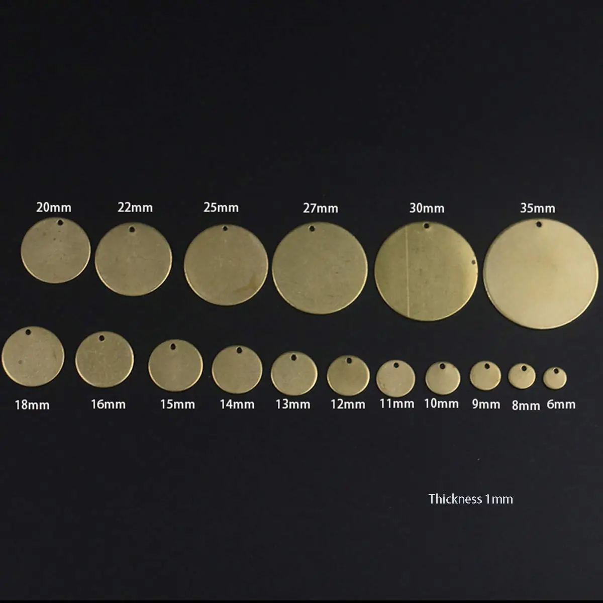 

Wholesale Multi-size 6-35mm Round Brass Blank Charm Pendants No Plated DIY Jewelry Handicrafts Accessories Handmade Supplies