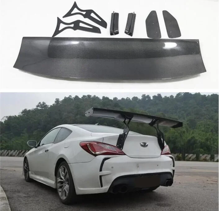 REAL CARBON FIBER REAR WING TRUNK LIP TAIL SPOILER FOR Hyundai Genesis Coupe  2009 2010 2011 2012 2013 2014 2015 GT STYLE