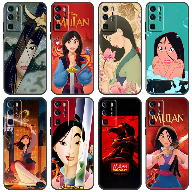 Disney Princess Mulan Case For Huawei P Smart Z S 2021 2020 2019 2018 P50 P40 P30 P20 Pro P10 P9 P8 Lite 2017 5G Black Soft