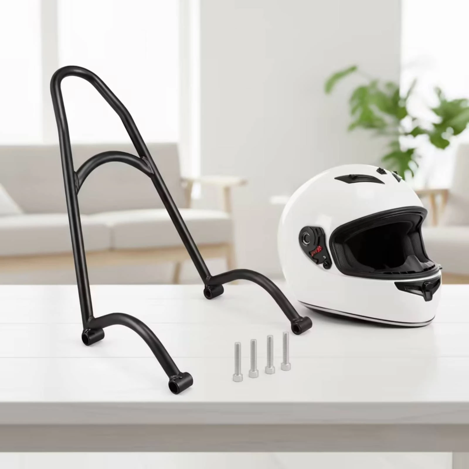 Motorcycle Backrest with Cushion Supportive Sissy Bar with Cushion Pad Passenger Seat Backrest Soft Powder Coated for Commuters