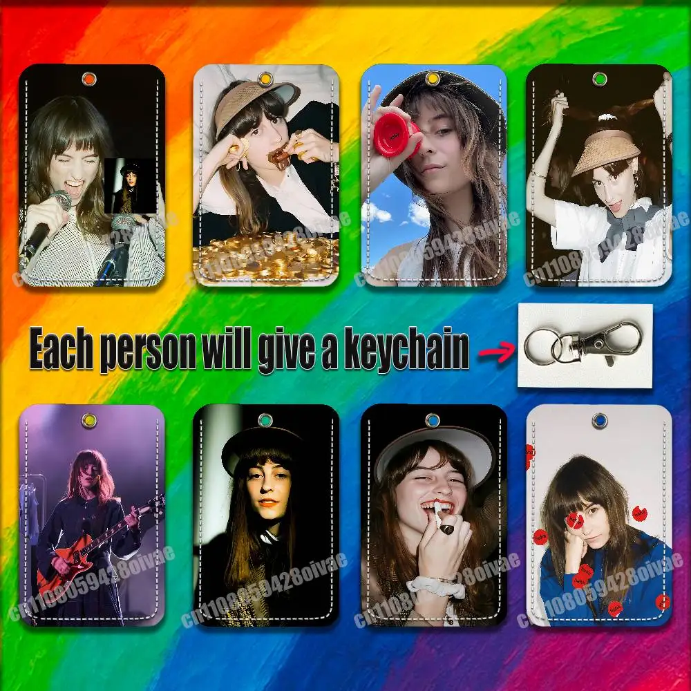 

F-Faye Webster I Know Im Funny Haha For ID Clips Credit Bank Subway Card Holder Cover Sleeve Ornament Leather Keychain