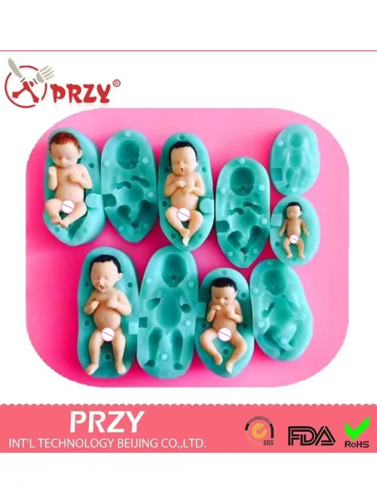 

Baby Mold Silicone Cake Decoration Mold Moulds Fondant Silicon No.90123 Aroma Stone Rubber Eco-friendly Pr 5pcs PRZY 3D