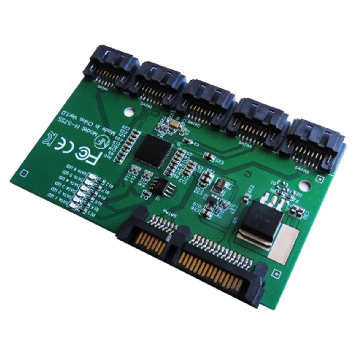 SATA Expansion Card 1 to 5 Port SATA3.0 Controller Card Motherboard SATA Port Multiplier Riser Card HUB Adapter