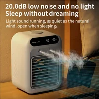 Mini souffleur d'air froid, humidificateur et refroidisseur de bureau, petit ventilateur froid sans pales, avec batterie lithium rechargeable de 1800 mAh, fonction de pulvérisation. 4