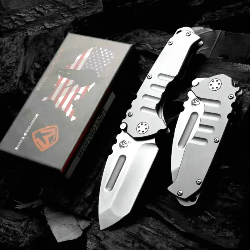 TRSKT MEDFORD MKTS Heavy Duty Folding Knife Emergency Rescue Tactical Camping Hunting Knife Sharp Fruit Knife Outdoor Tool