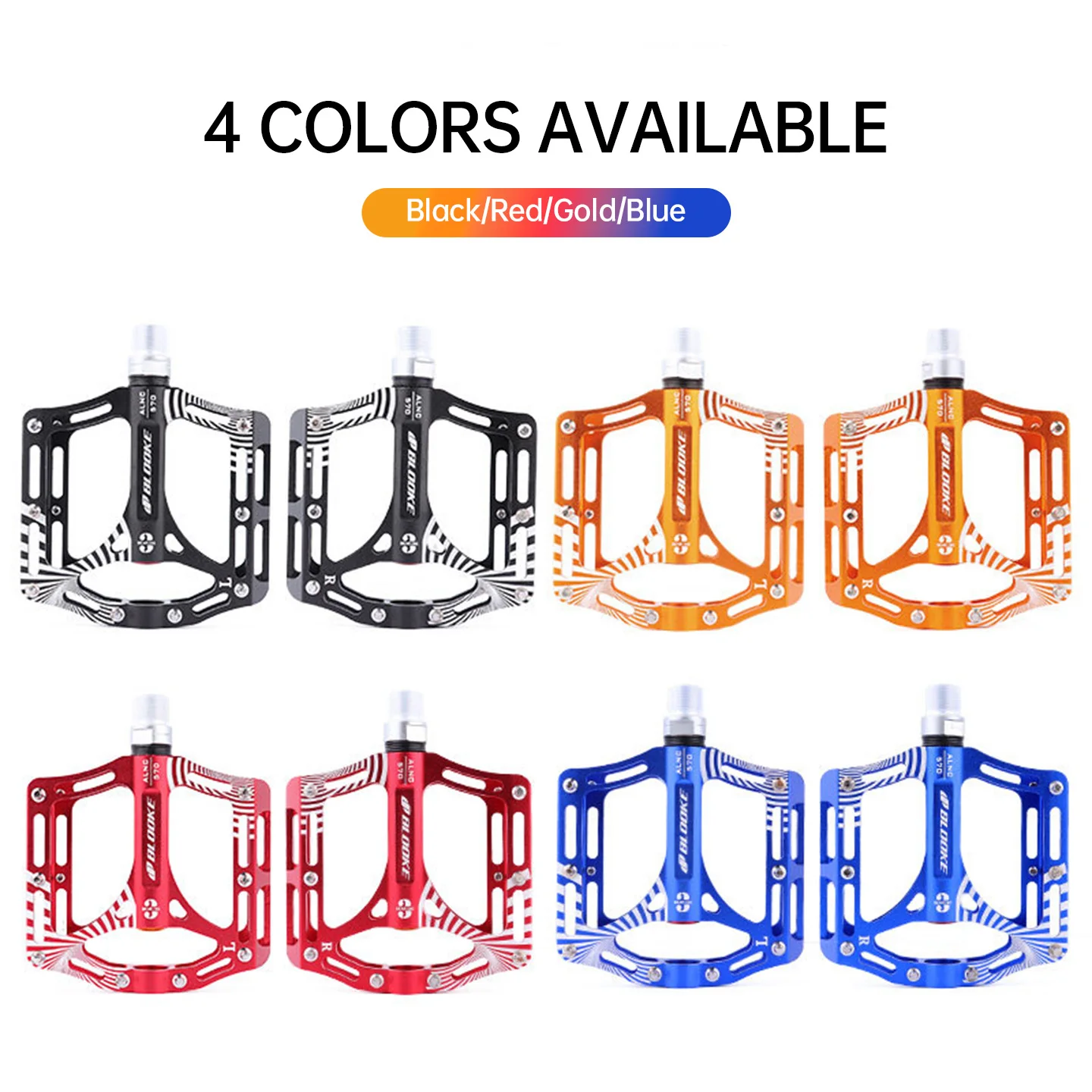 BLOOKE ALNC570 Mountain/Road Bike Pedals Anti-slip Aluminum Alloy Chrome-Molybdenum Steel Bicycle Pedals with Bearings