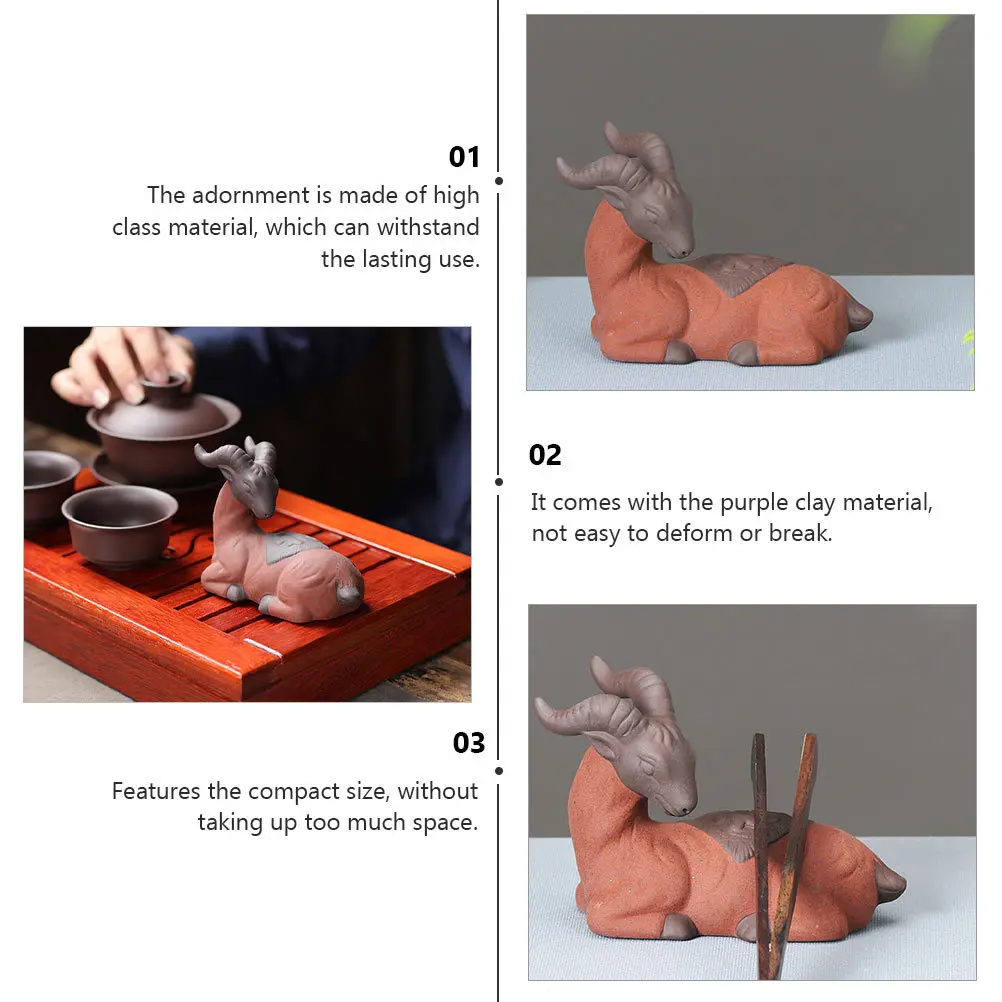 

1Pcs Purple Clay Tea Pet Sheep Ornament Creative Desktop Craft Pottery Decor Unique Indoor Scene Ornament Sheep Adornment