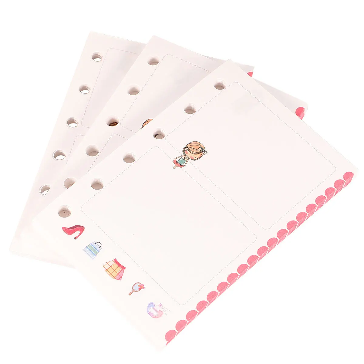 3Pcs A7 Loose-Leaf Refill Papers Colorful Smooth Surface Suitable for Diary Journaling Home Office Store