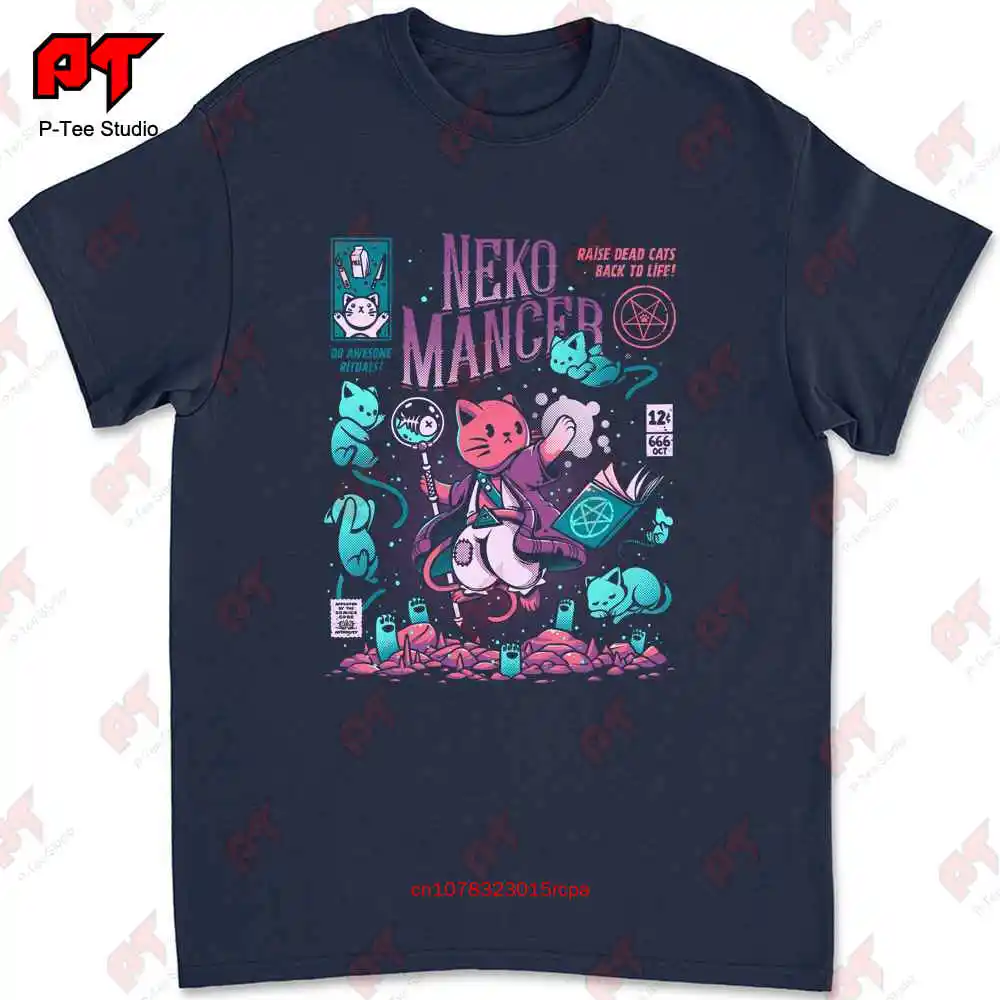 Neko Mancer Cute T Shirt Gamer Necromancer Of The 6N75